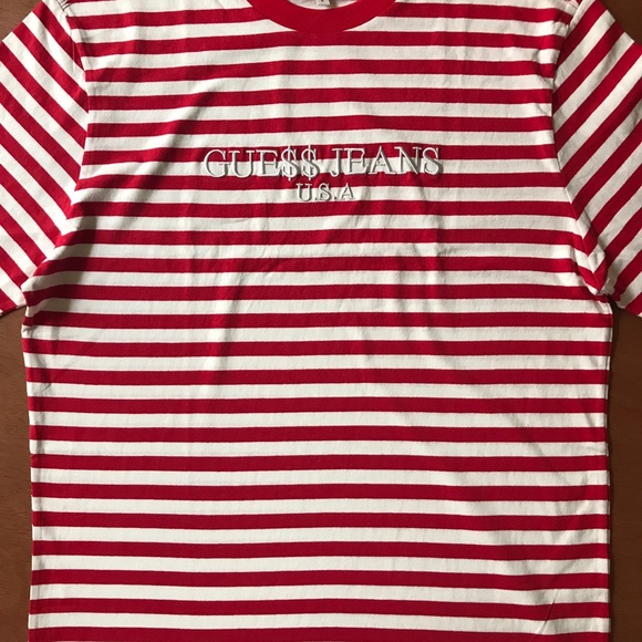 Asap Rocky Guess Red “Where’s Waldo” Striped Tee - Picture 2 of 4